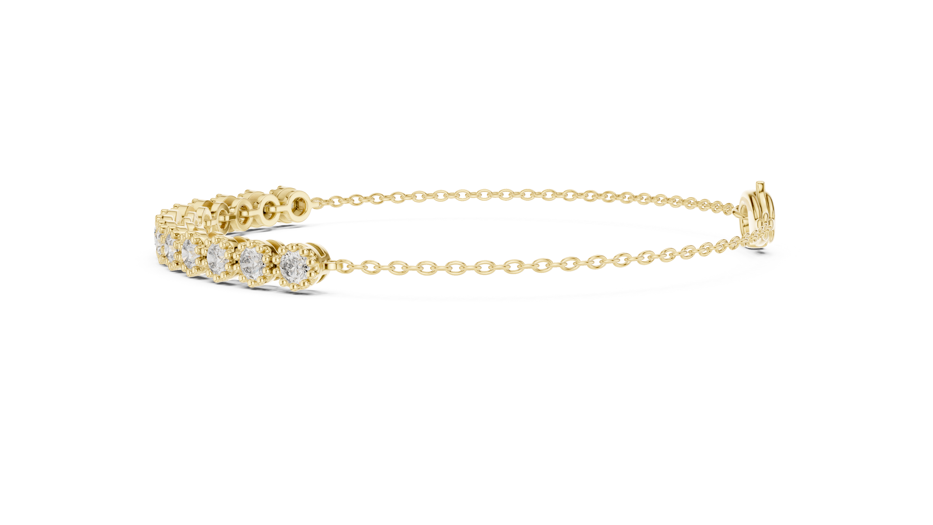 Elegant Lab-Grown Diamond Chain Bracelet in 14K/18K Rose Gold
