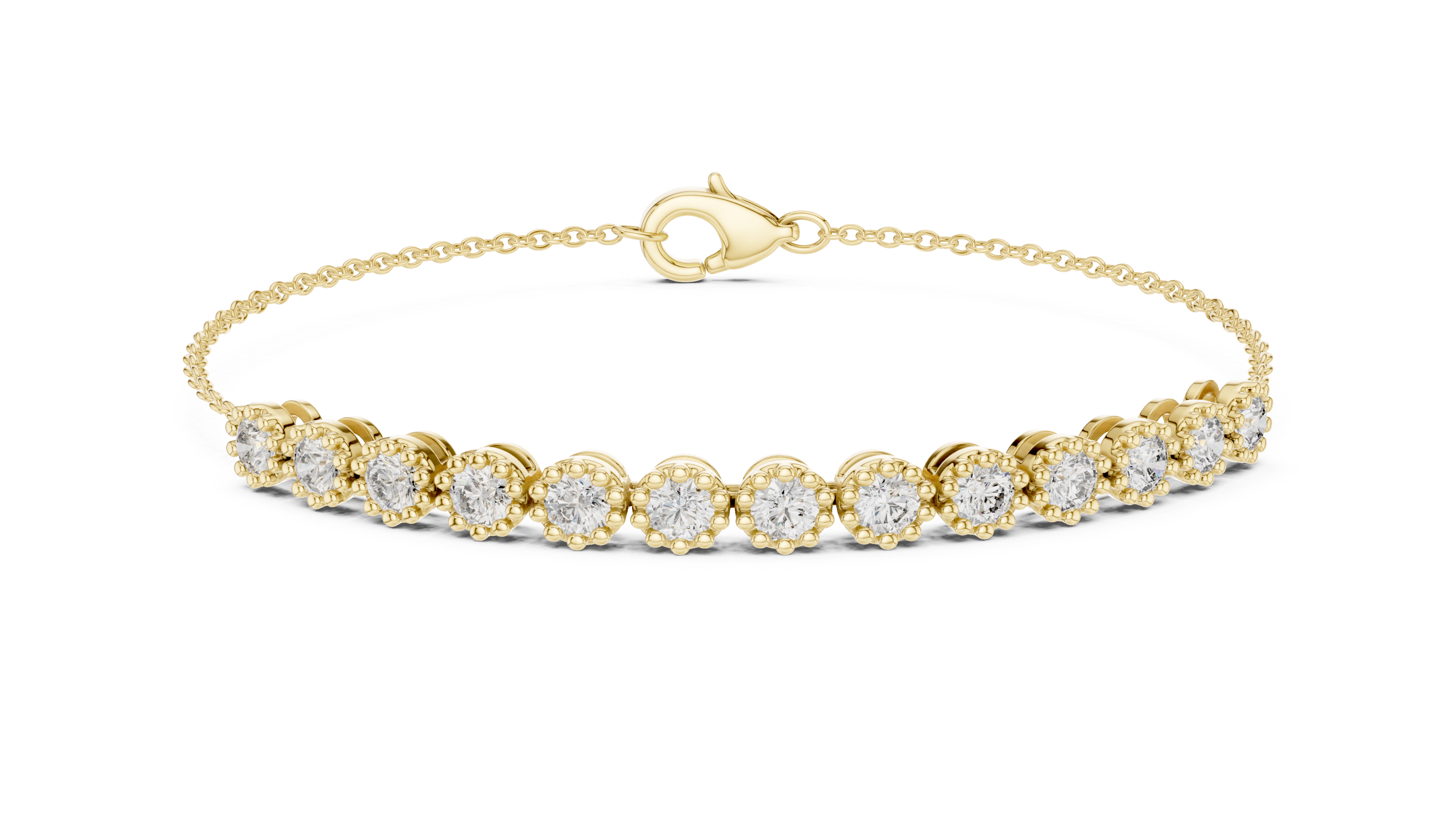 Elegant Lab-Grown Diamond Chain Bracelet in 14K/18K Rose Gold