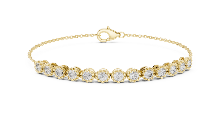 Elegant Lab-Grown Diamond Chain Bracelet in 14K/18K Rose Gold