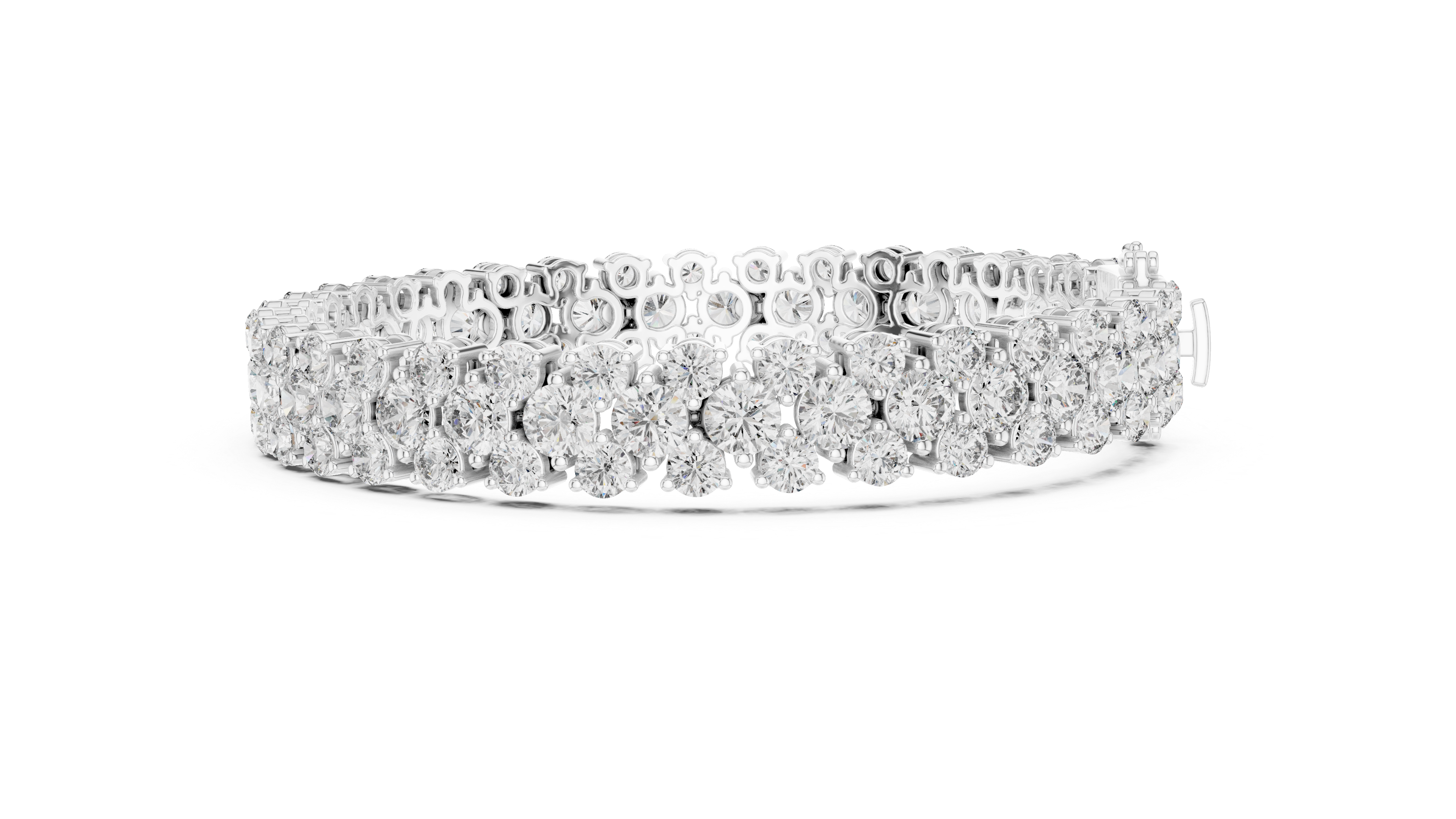 Double Row Lab-Grown Diamond Statement Bracelet in 14K/18K Rose Gold