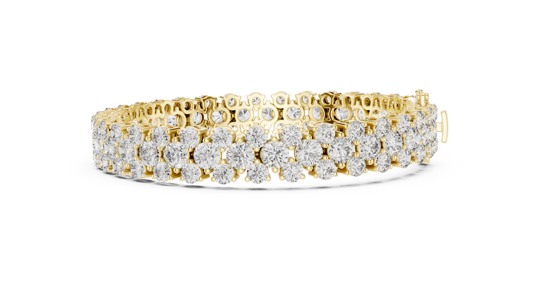 Double Row Lab-Grown Diamond Statement Bracelet in 14K/18K Rose Gold