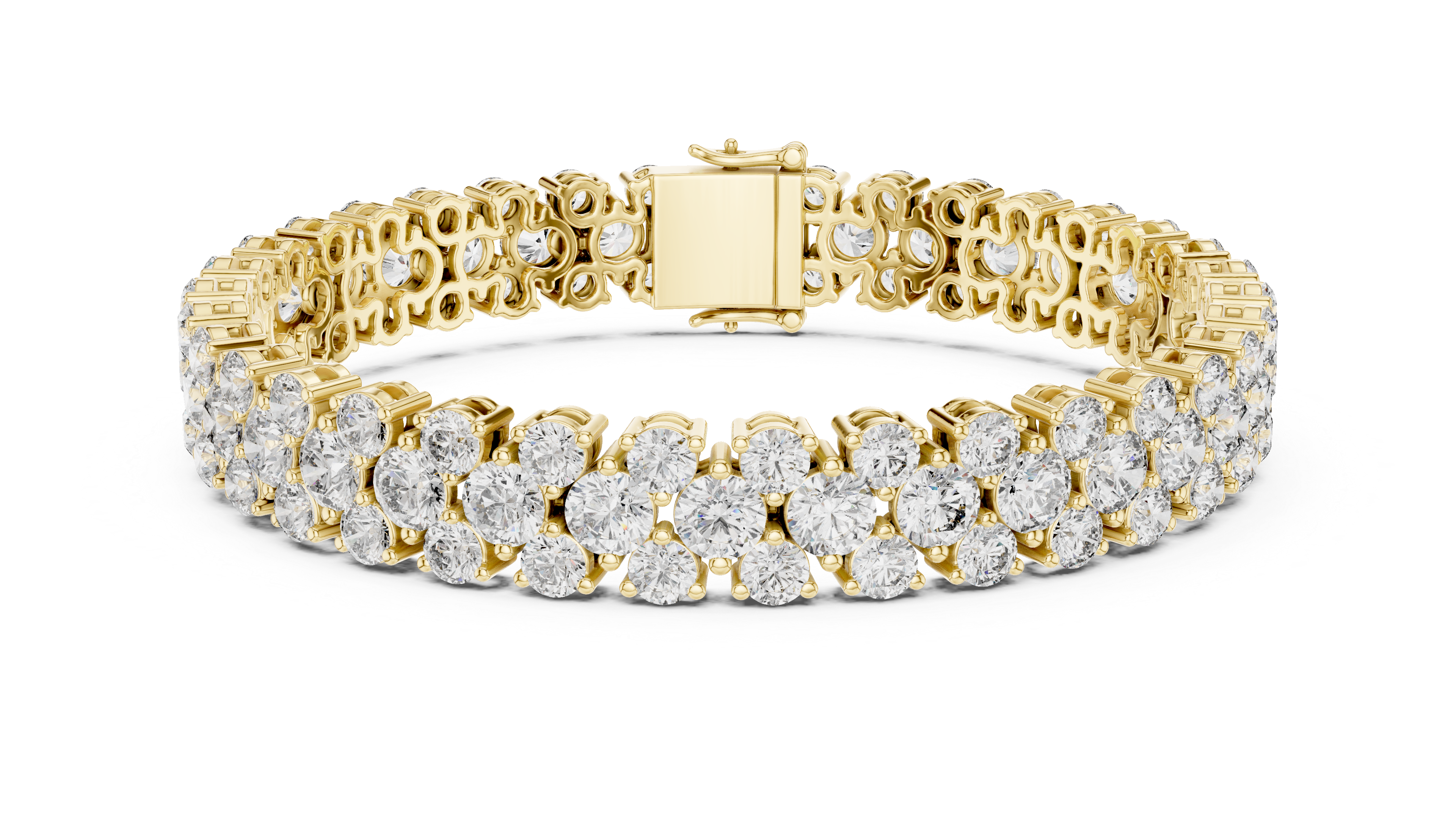 Double Row Lab-Grown Diamond Statement Bracelet in 14K/18K Rose Gold
