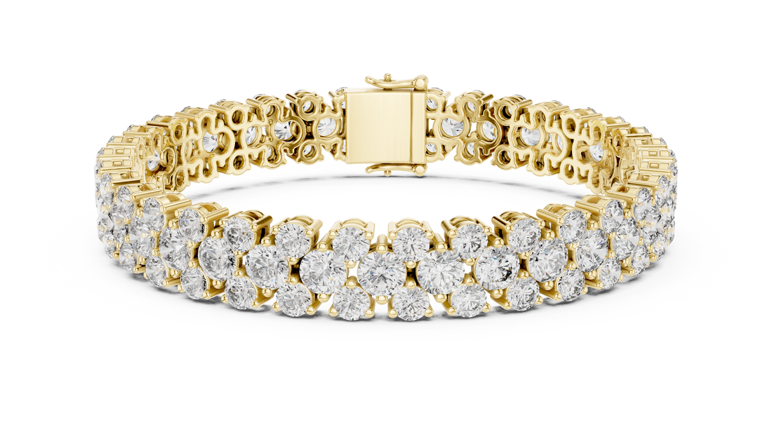 Double Row Lab-Grown Diamond Statement Bracelet in 14K/18K Rose Gold