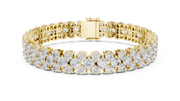 Double Row Lab-Grown Diamond Statement Bracelet in 14K/18K Rose Gold