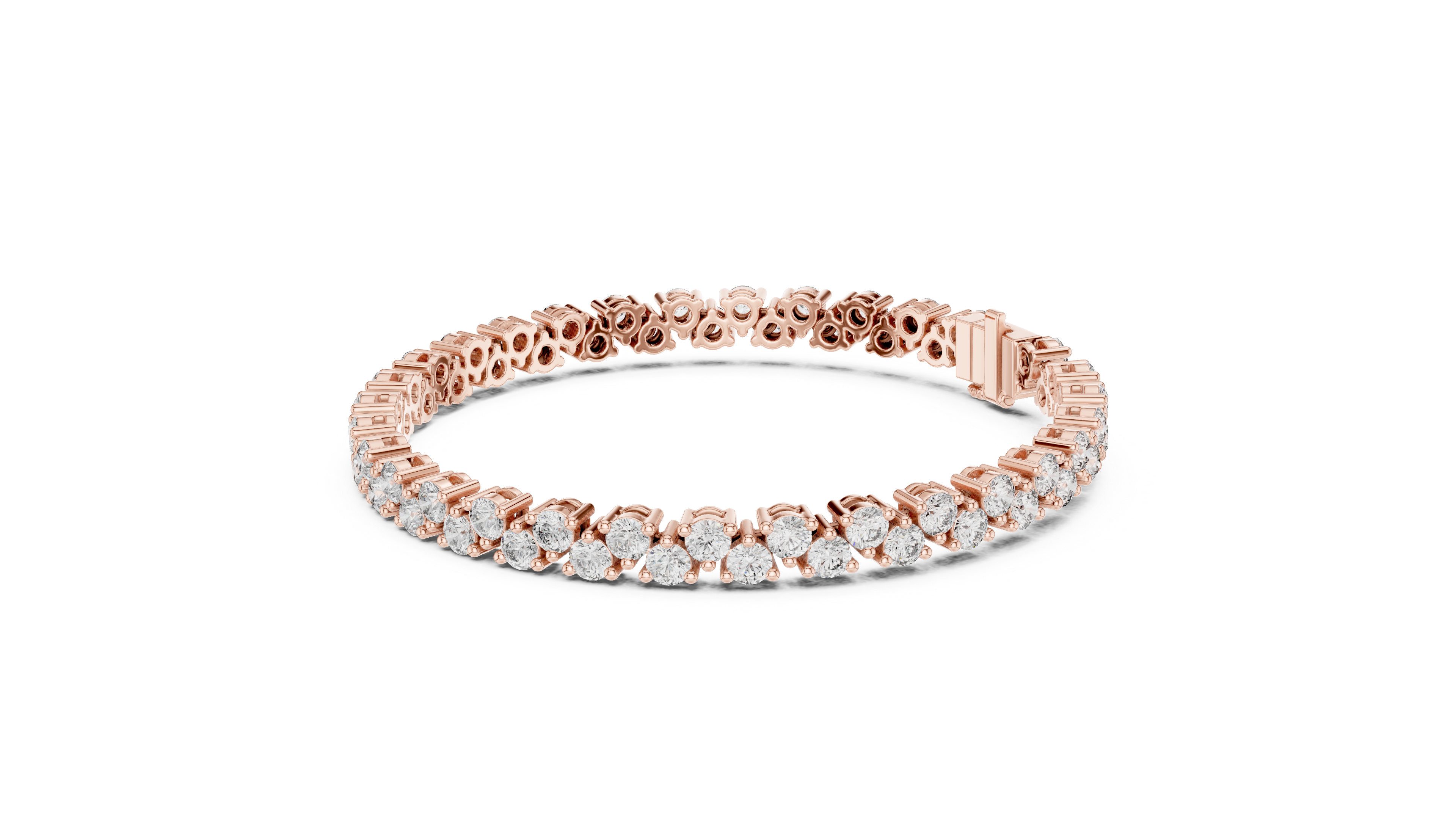 Luxurious Lab-Grown Diamond Tennis Bracelet in 14K/18K Rose Gold