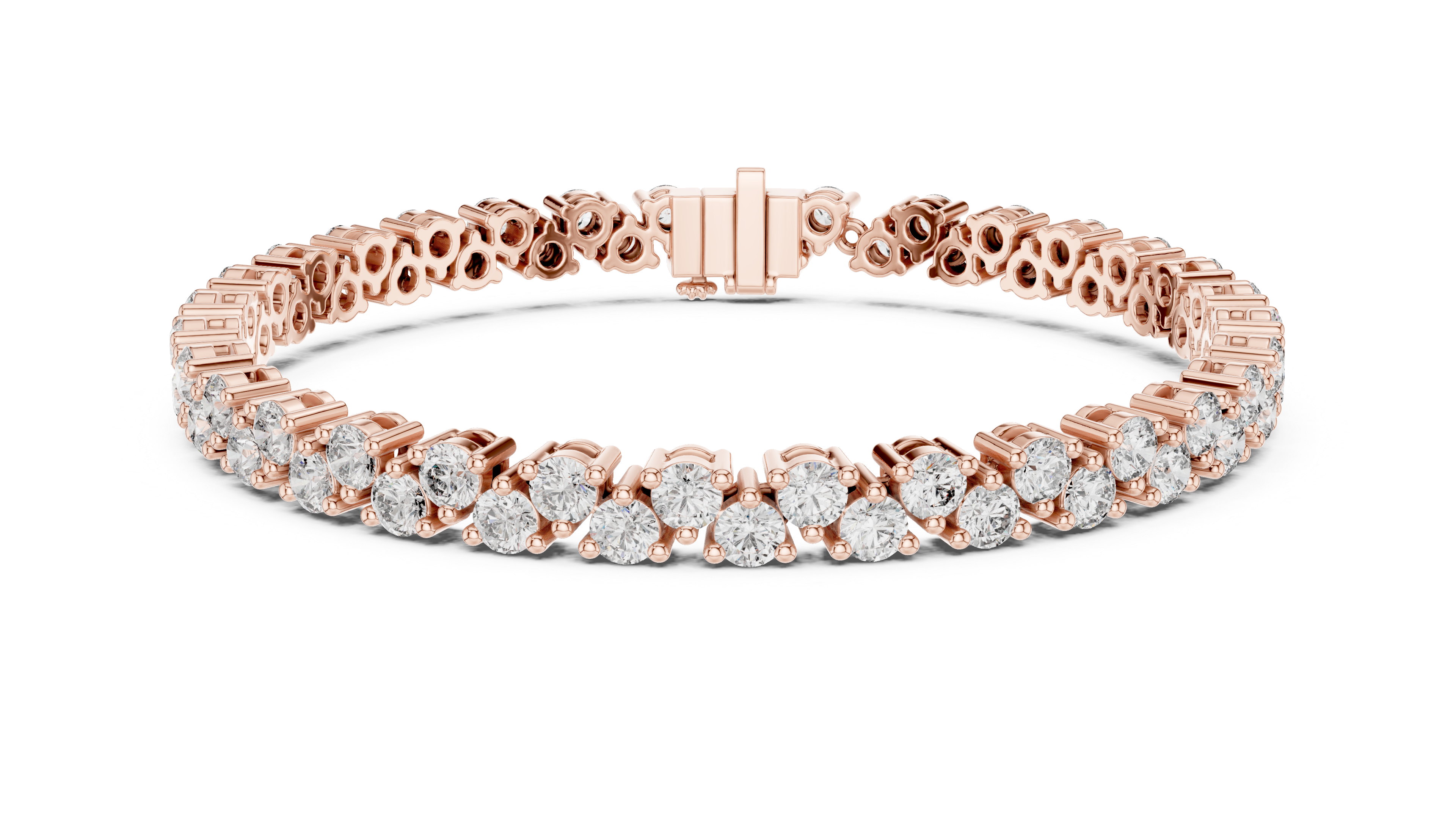 Luxurious Lab-Grown Diamond Tennis Bracelet in 14K/18K Rose Gold