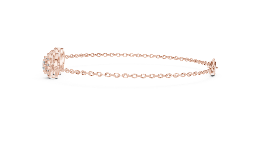 Triple Halo Lab-Grown Diamond Bracelet in 14K/18K Rose Gold