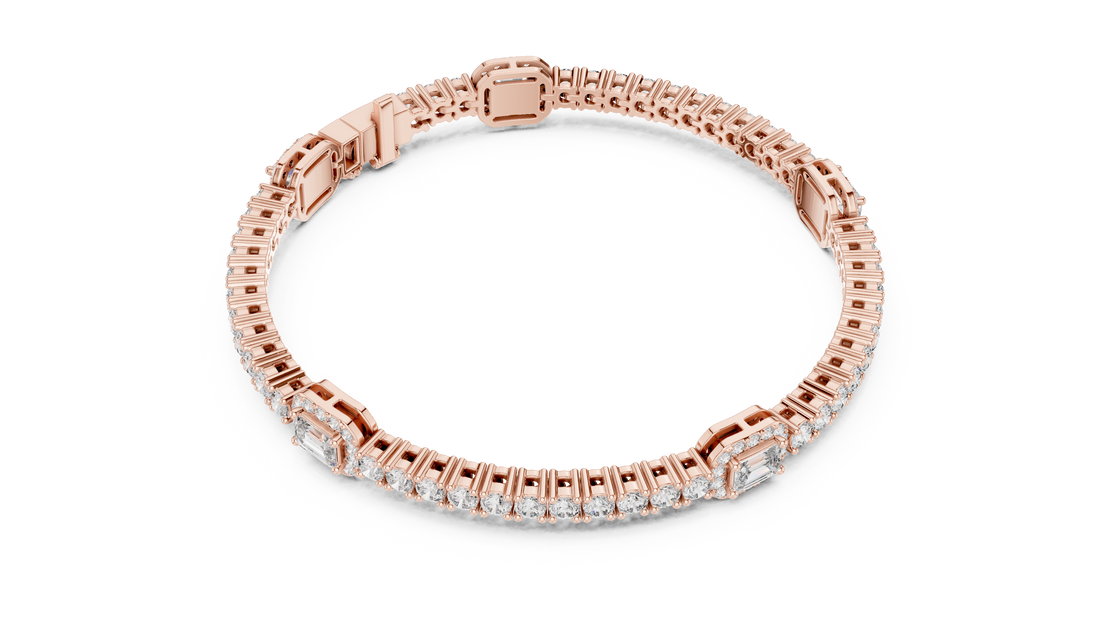 Geometric Station Lab-Grown Diamond Bracelet in 14K/18K Rose Gold