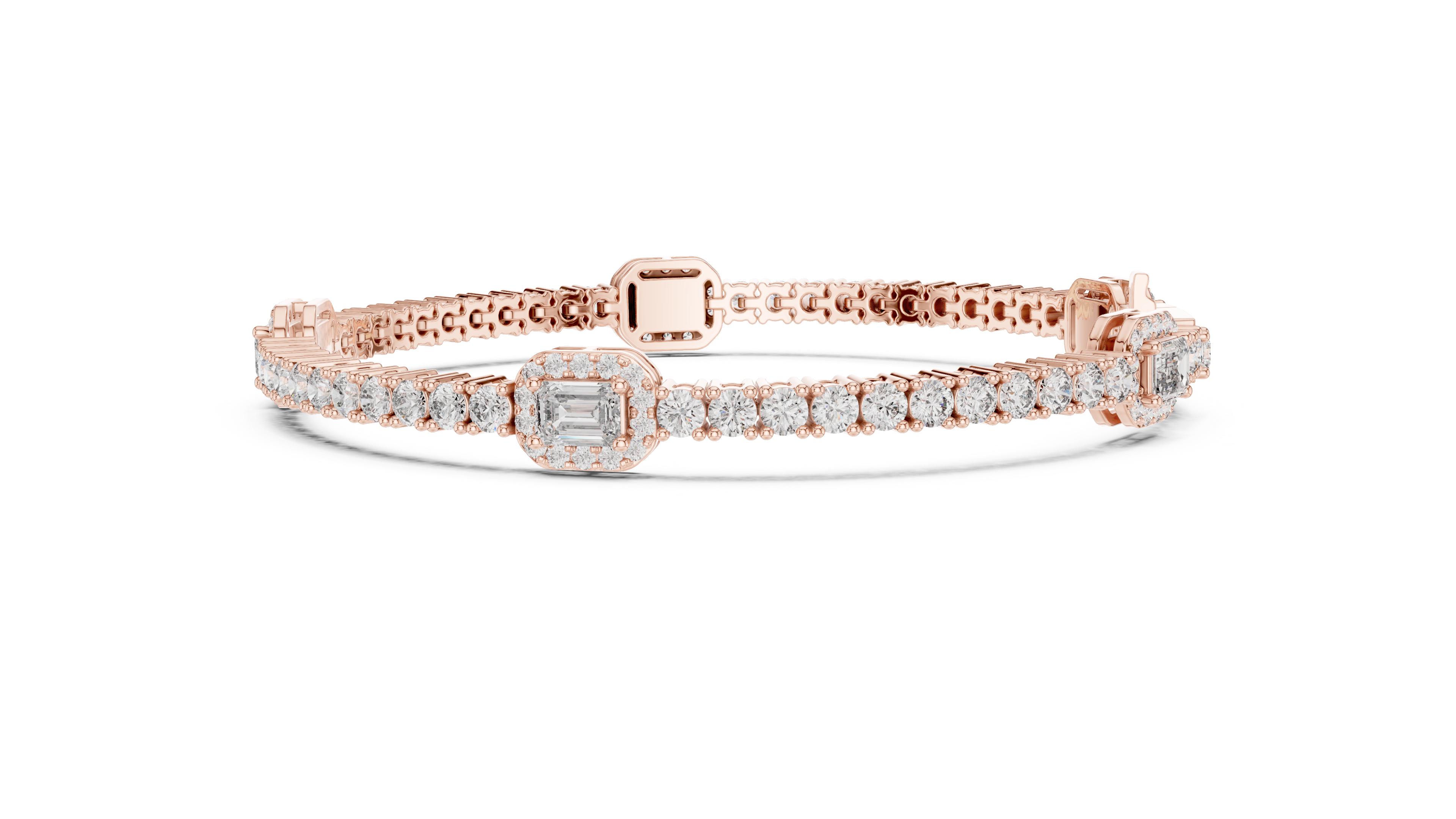 Geometric Station Lab-Grown Diamond Bracelet in 14K/18K Rose Gold
