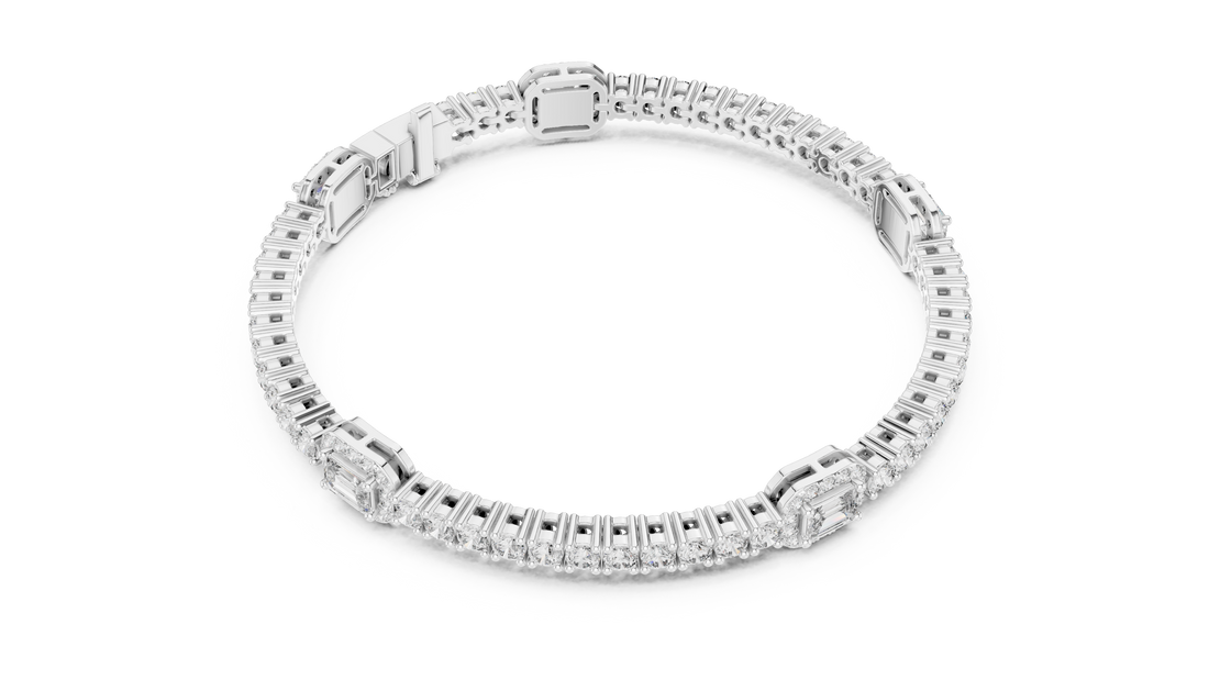 Geometric Station Lab-Grown Diamond Bracelet in 14K/18K Rose Gold