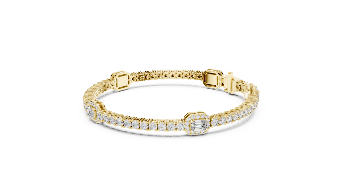 Geometric Station Lab-Grown Diamond Bracelet in 14K/18K Rose Gold