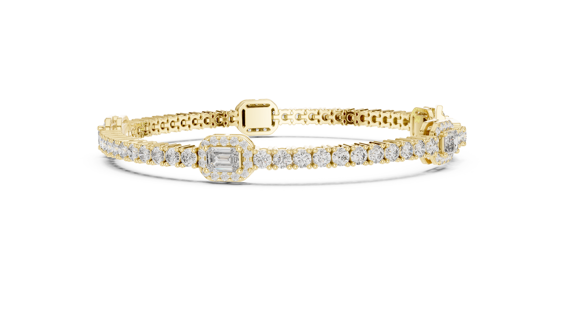 Geometric Station Lab-Grown Diamond Bracelet in 14K/18K Rose Gold