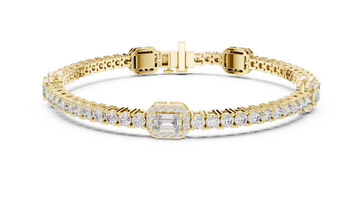 Geometric Station Lab-Grown Diamond Bracelet in 14K/18K Rose Gold