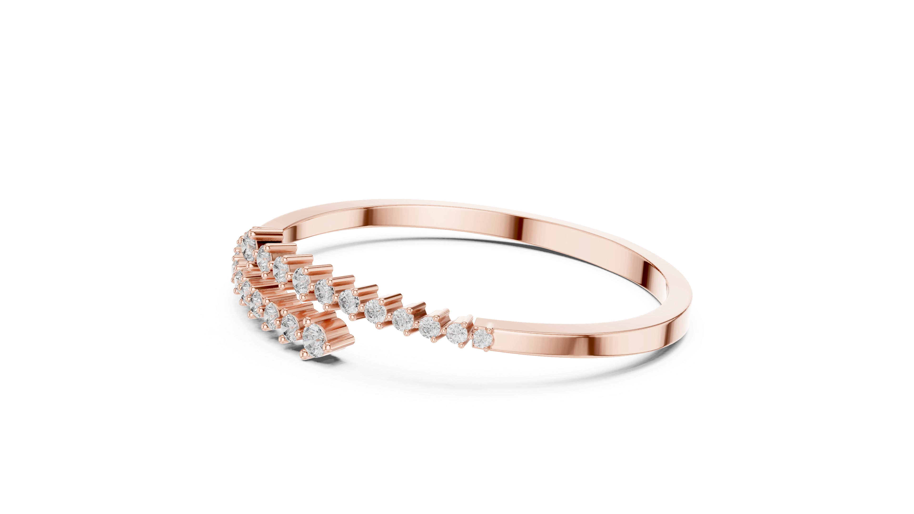Heart Motif Lab-Grown Diamond Bracelet in 14K/18K Rose Gold