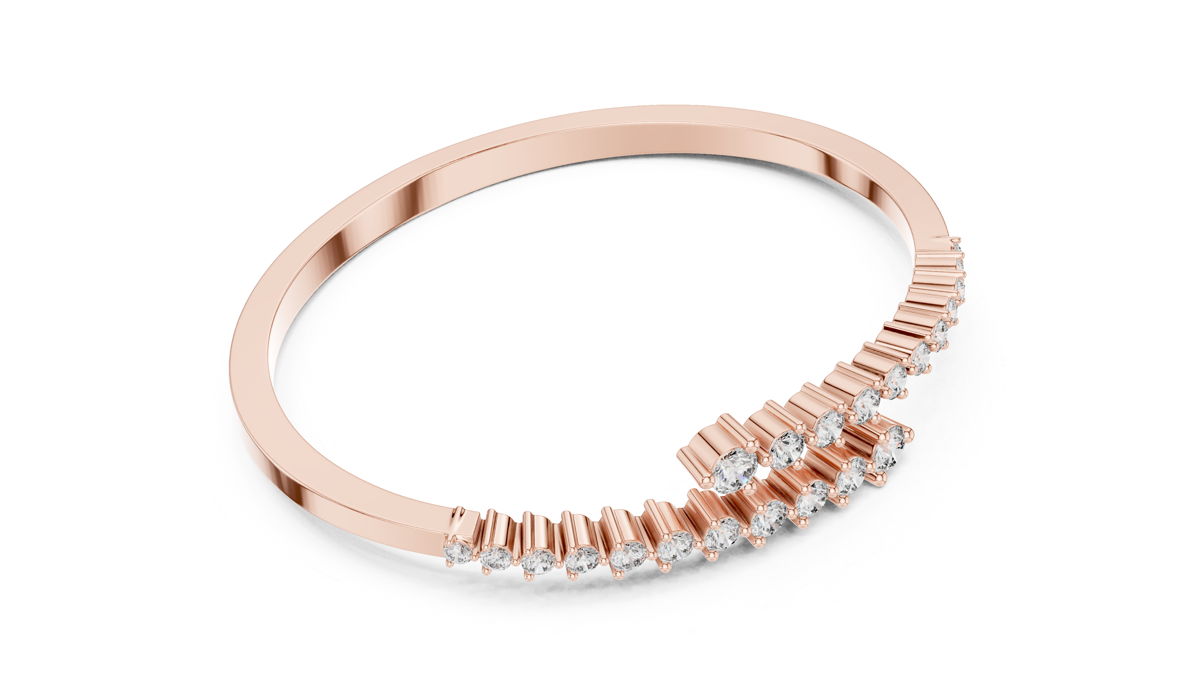 Heart Motif Lab-Grown Diamond Bracelet in 14K/18K Rose Gold
