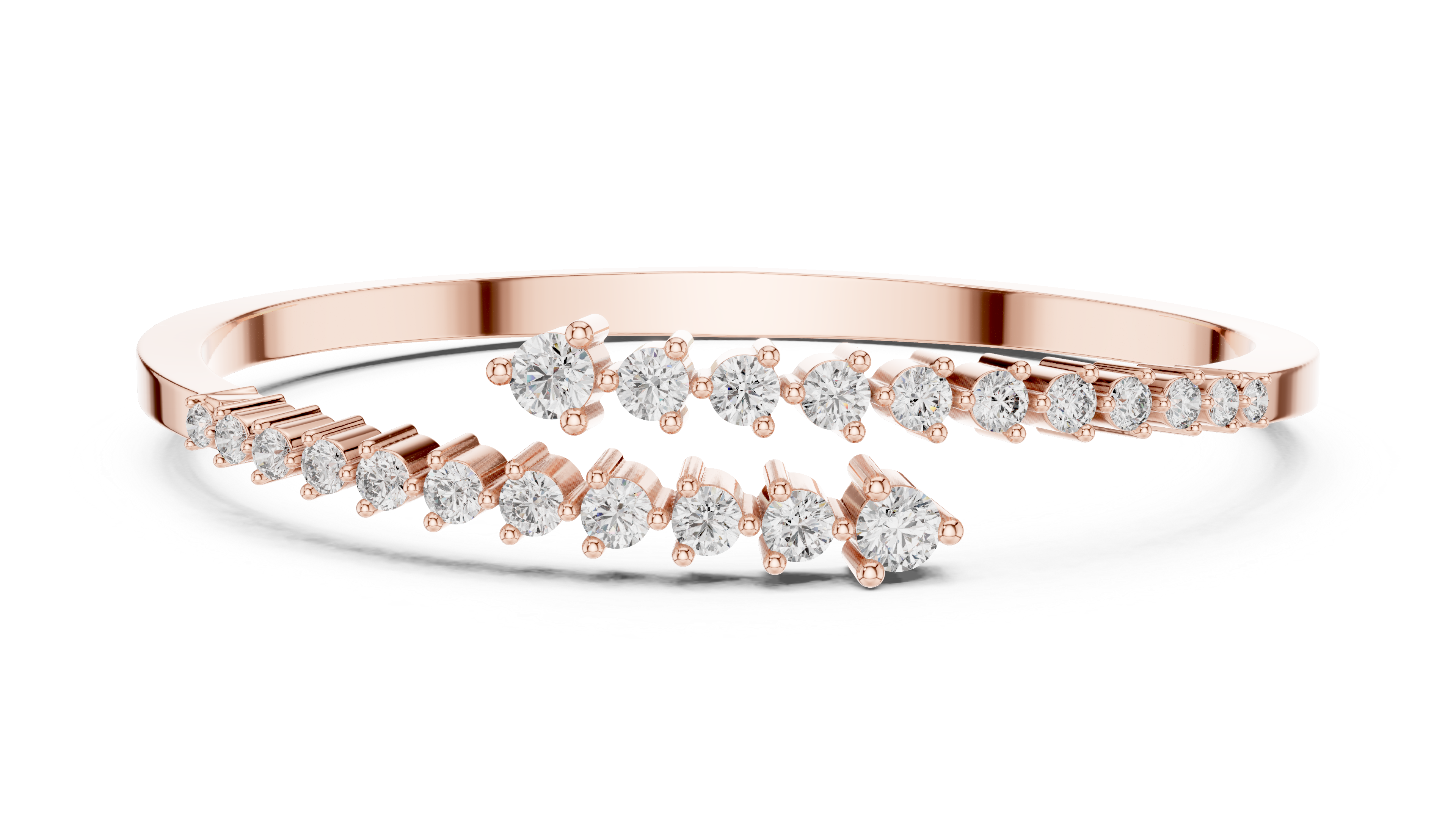 Heart Motif Lab-Grown Diamond Bracelet in 14K/18K Rose Gold