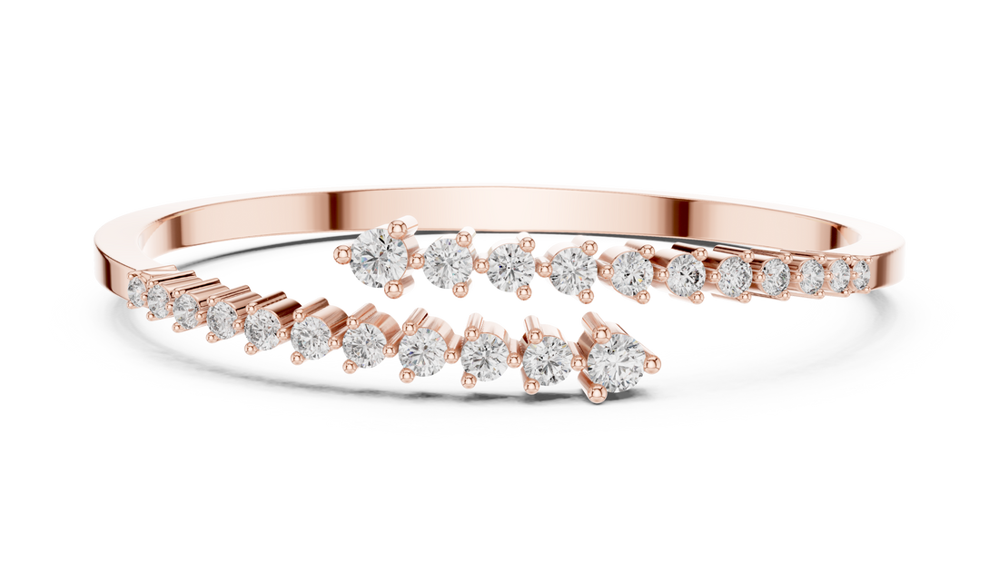 Heart Motif Lab-Grown Diamond Bracelet in 14K/18K Rose Gold