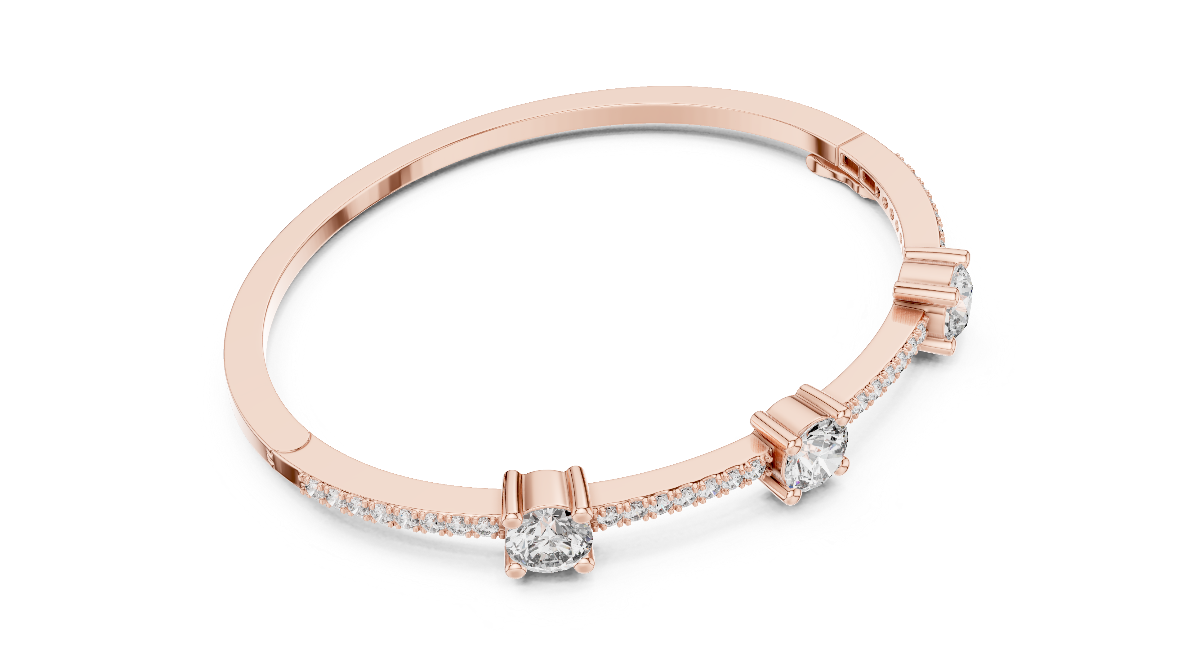 Solitaire Accent Lab-Grown Diamond Bracelet in 14K/18K Rose Gold