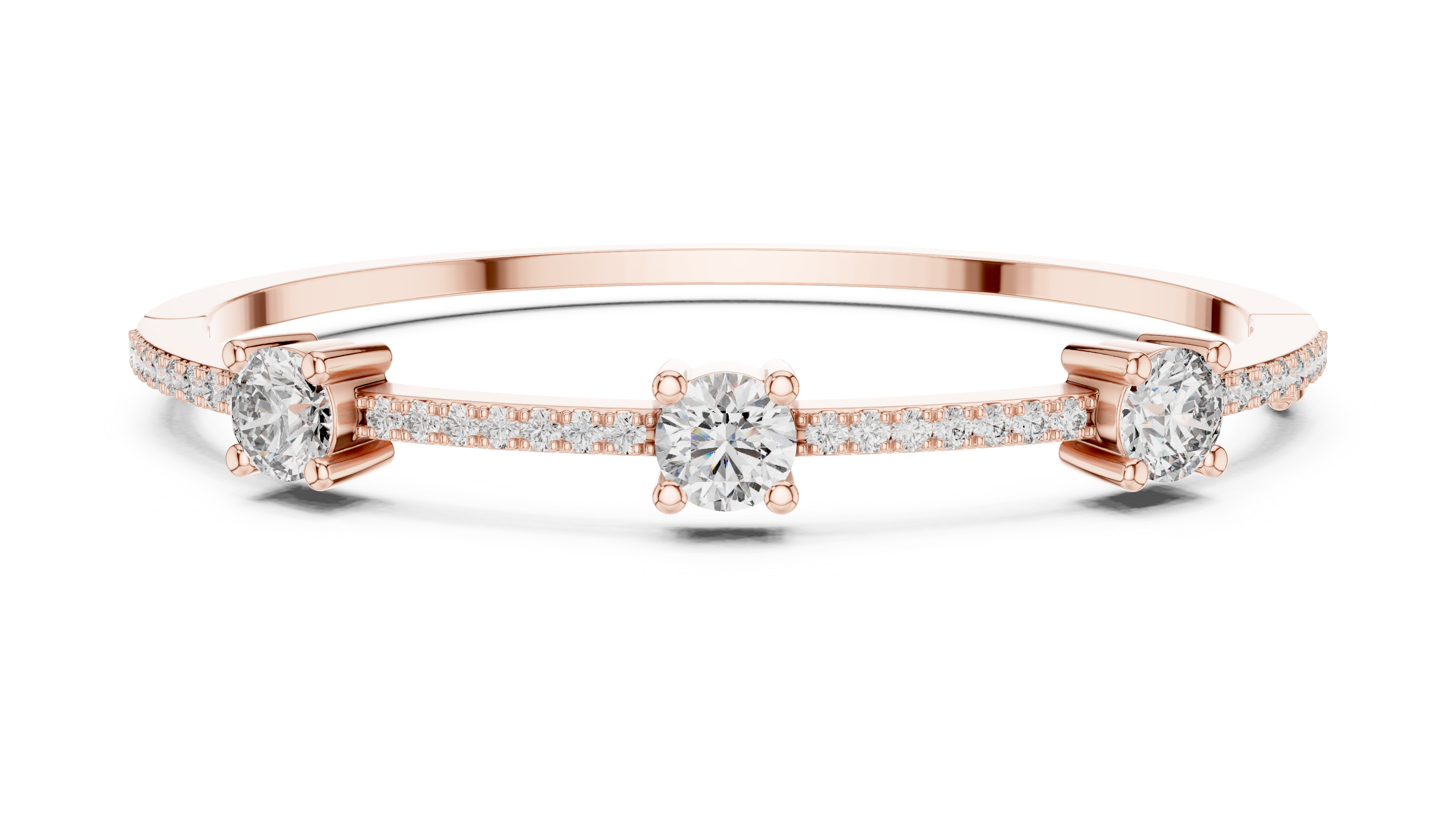 Solitaire Accent Lab-Grown Diamond Bracelet in 14K/18K Rose Gold