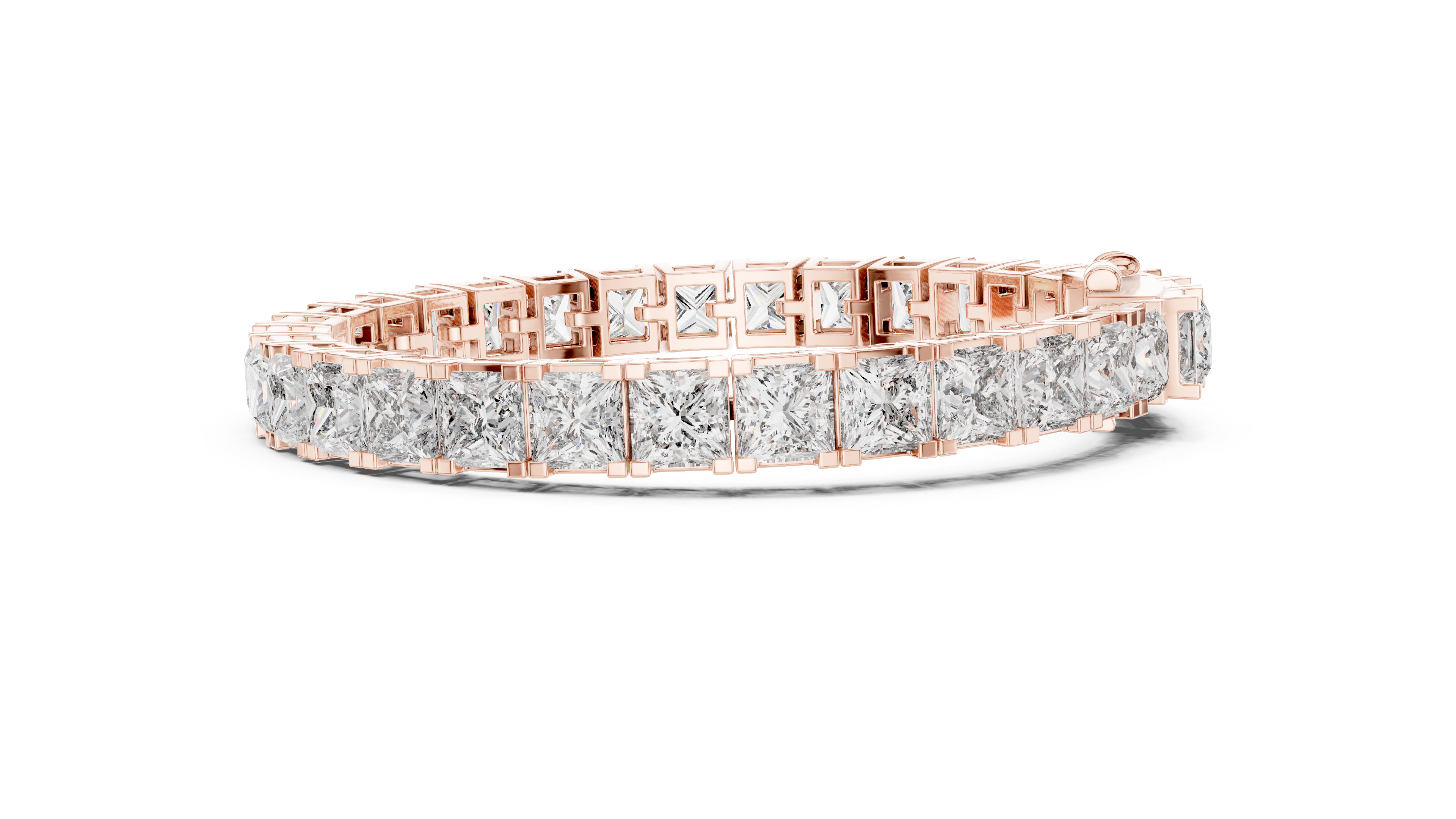 Emerald Cut Lab-Grown Diamond Tennis Bracelet in 14K/18K Rose Gold
