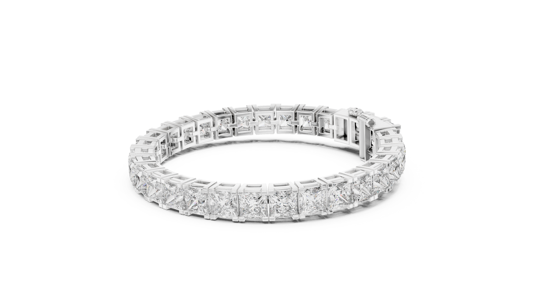 Emerald Cut Lab-Grown Diamond Tennis Bracelet in 14K/18K Rose Gold