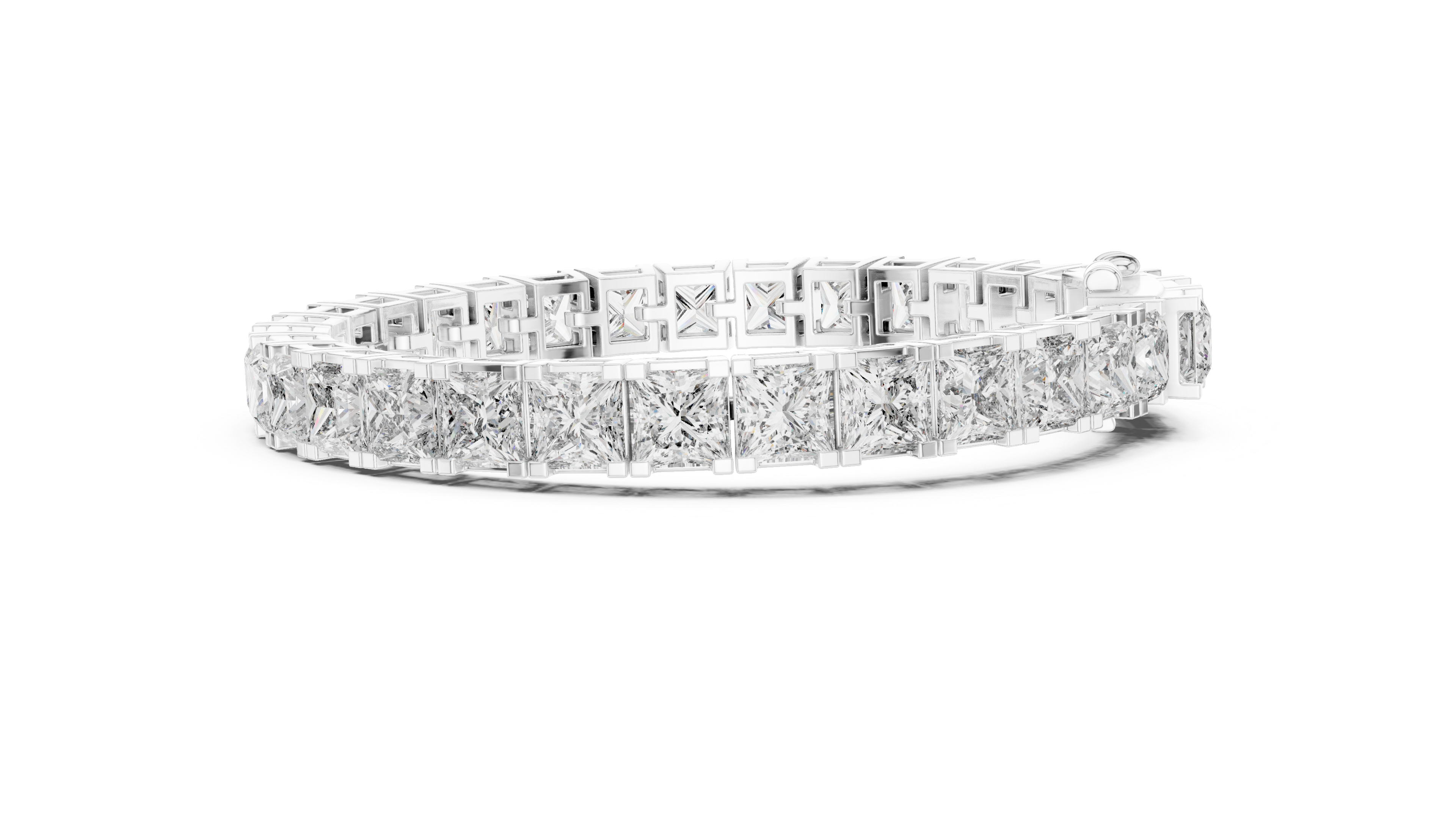 Emerald Cut Lab-Grown Diamond Tennis Bracelet in 14K/18K Rose Gold
