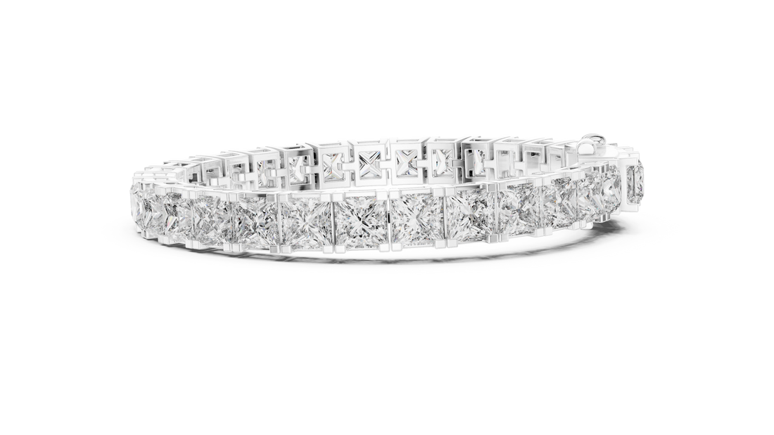 Emerald Cut Lab-Grown Diamond Tennis Bracelet in 14K/18K Rose Gold