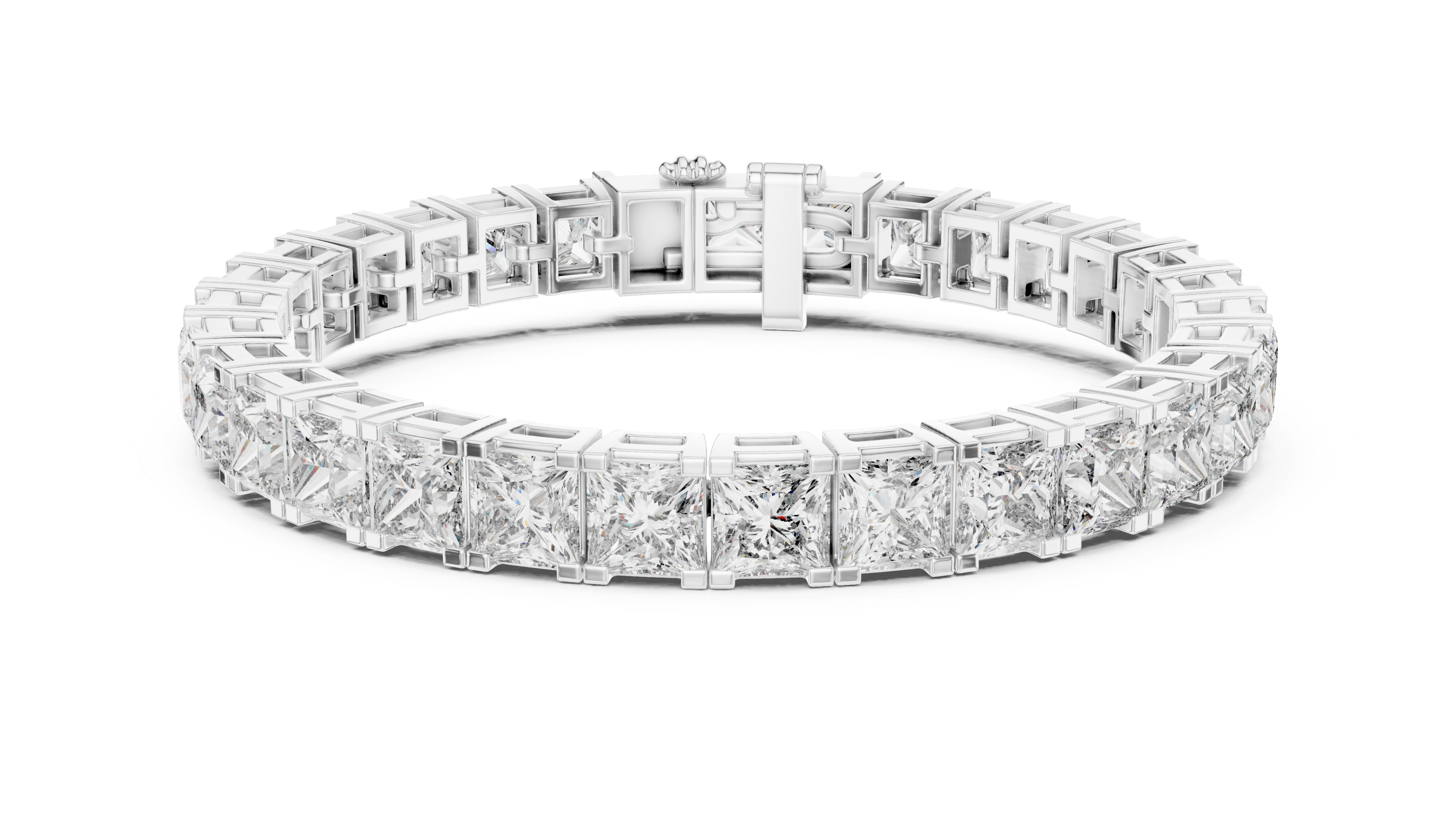 Emerald Cut Lab-Grown Diamond Tennis Bracelet in 14K/18K Rose Gold