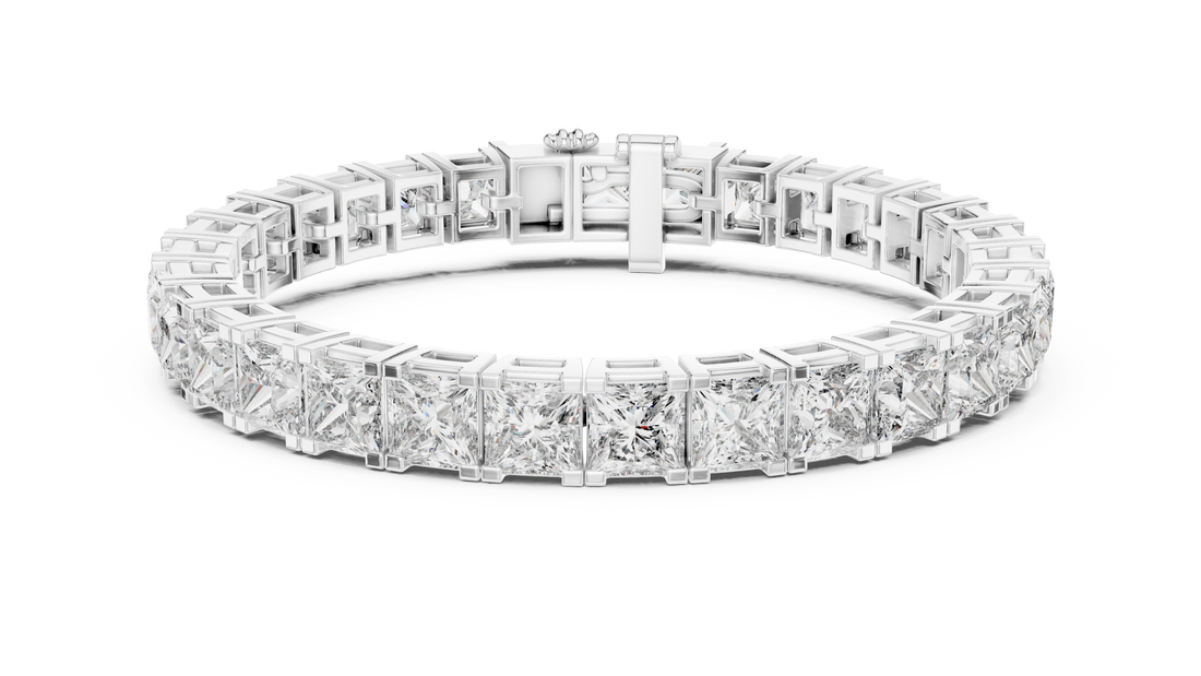 Emerald Cut Lab-Grown Diamond Tennis Bracelet in 14K/18K Rose Gold