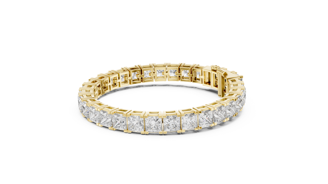 Emerald Cut Lab-Grown Diamond Tennis Bracelet in 14K/18K Rose Gold