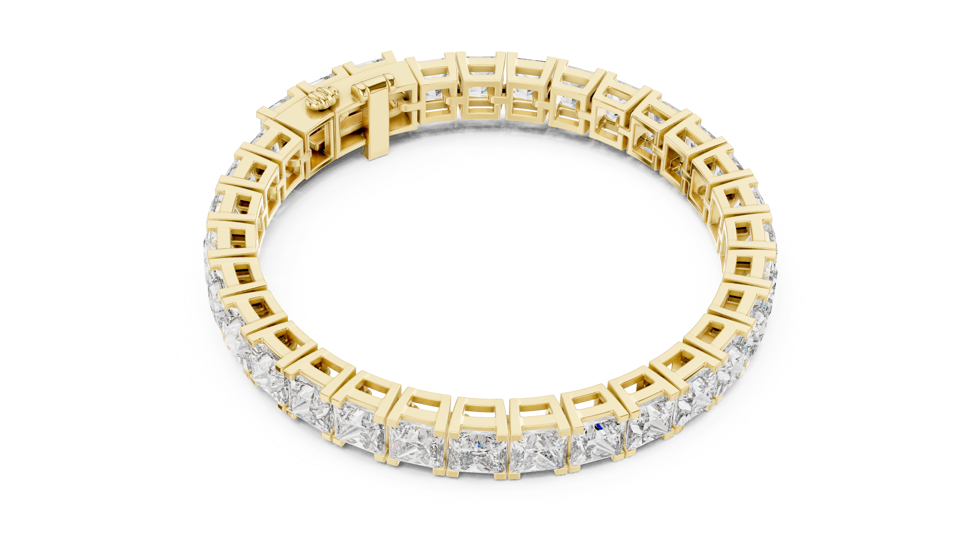 Emerald Cut Lab-Grown Diamond Tennis Bracelet in 14K/18K Rose Gold