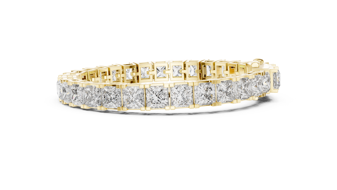 Emerald Cut Lab-Grown Diamond Tennis Bracelet in 14K/18K Rose Gold