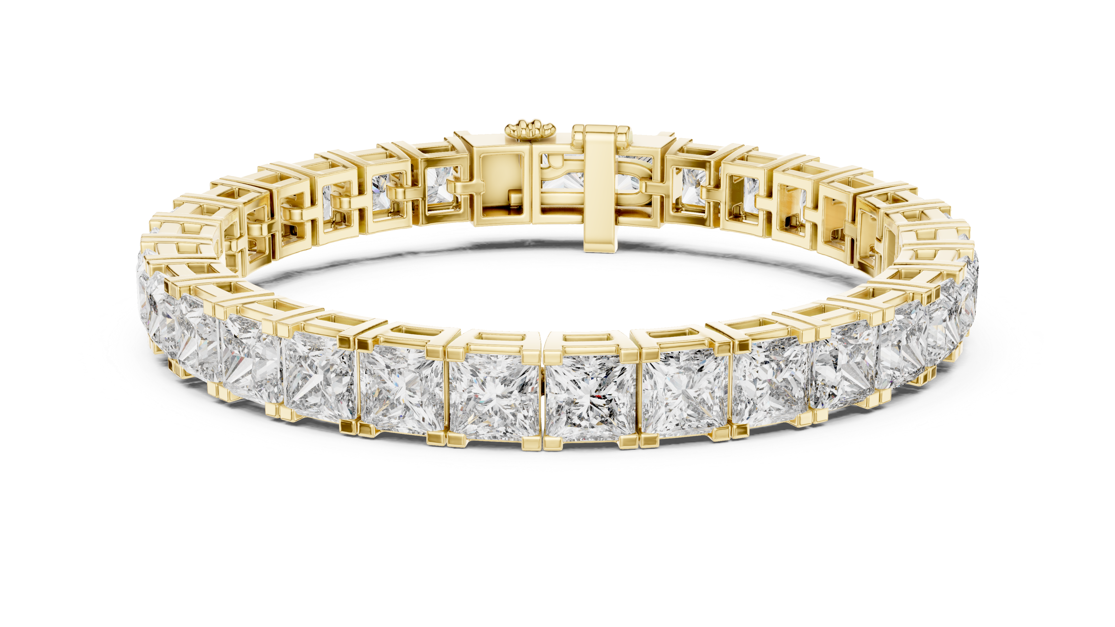 Emerald Cut Lab-Grown Diamond Tennis Bracelet in 14K/18K Rose Gold