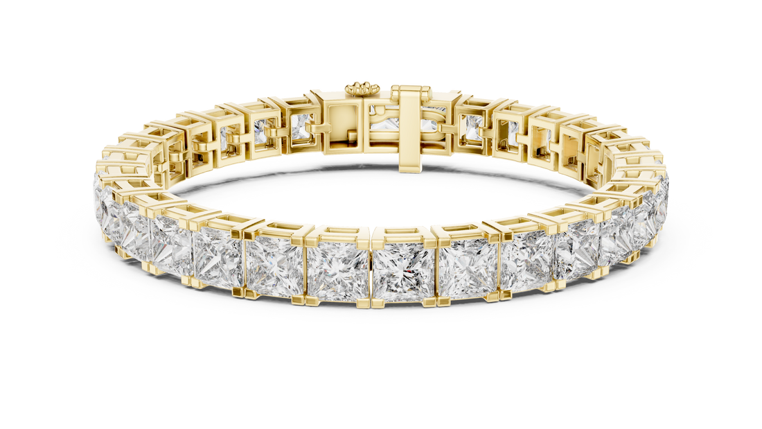 Emerald Cut Lab-Grown Diamond Tennis Bracelet in 14K/18K Rose Gold