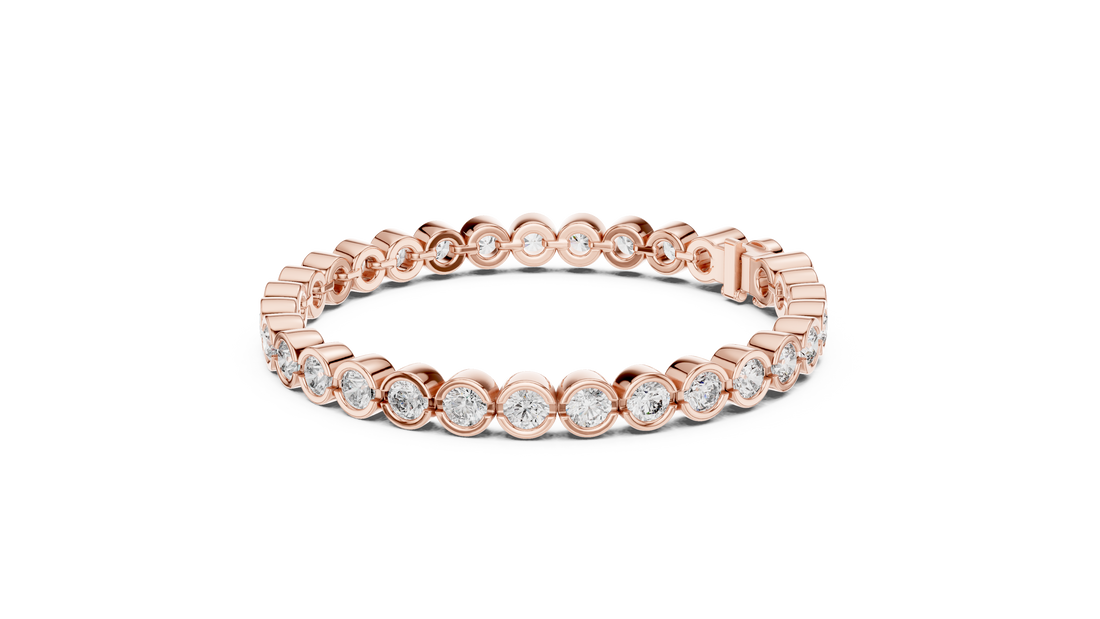 Bezel Set Lab-Grown Diamond Tennis Bracelet in 14K/18K Rose Gold
