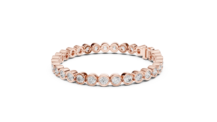 Bezel Set Lab-Grown Diamond Tennis Bracelet in 14K/18K Rose Gold