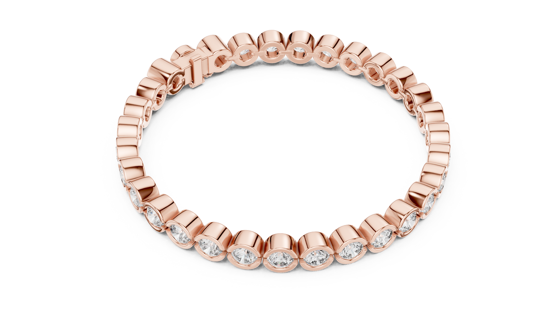 Bezel Set Lab-Grown Diamond Tennis Bracelet in 14K/18K Rose Gold
