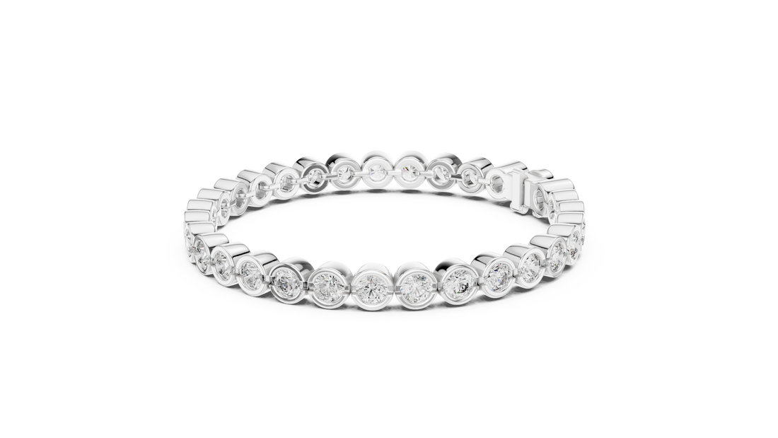 Bezel Set Lab-Grown Diamond Tennis Bracelet in 14K/18K Rose Gold
