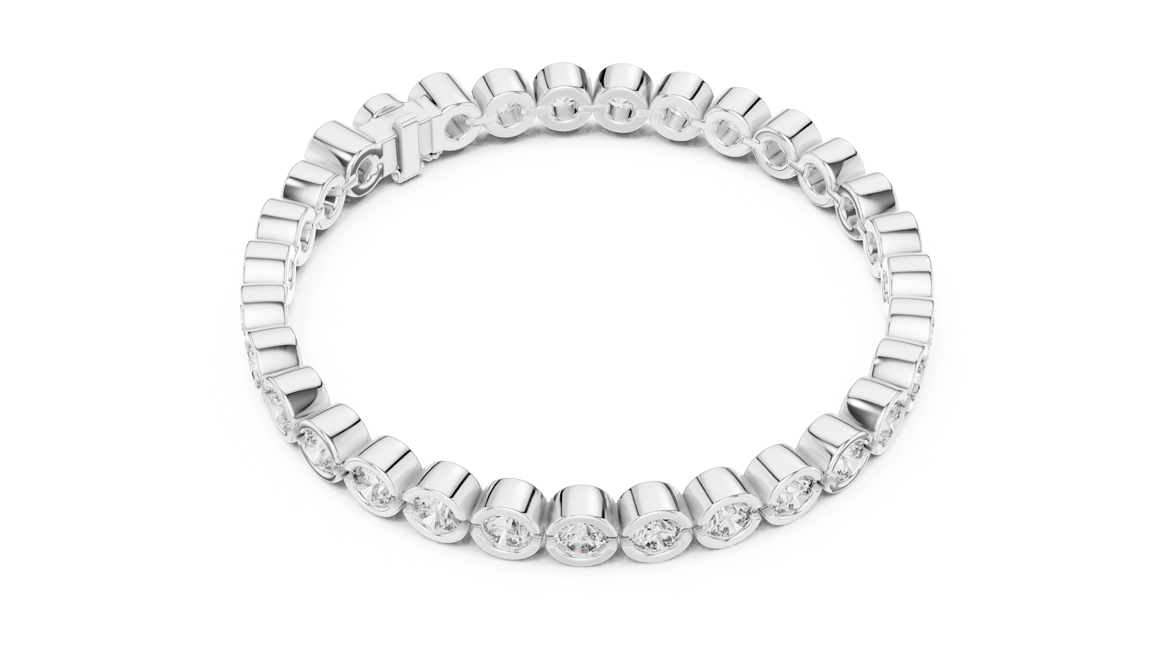 Bezel Set Lab-Grown Diamond Tennis Bracelet in 14K/18K Rose Gold