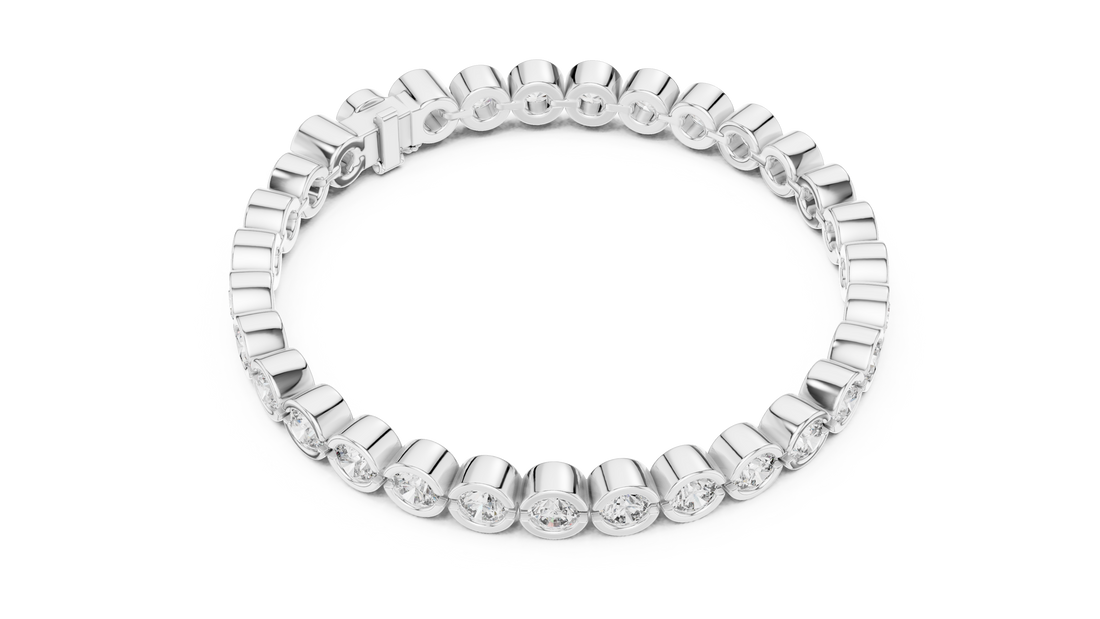 Bezel Set Lab-Grown Diamond Tennis Bracelet in 14K/18K Rose Gold