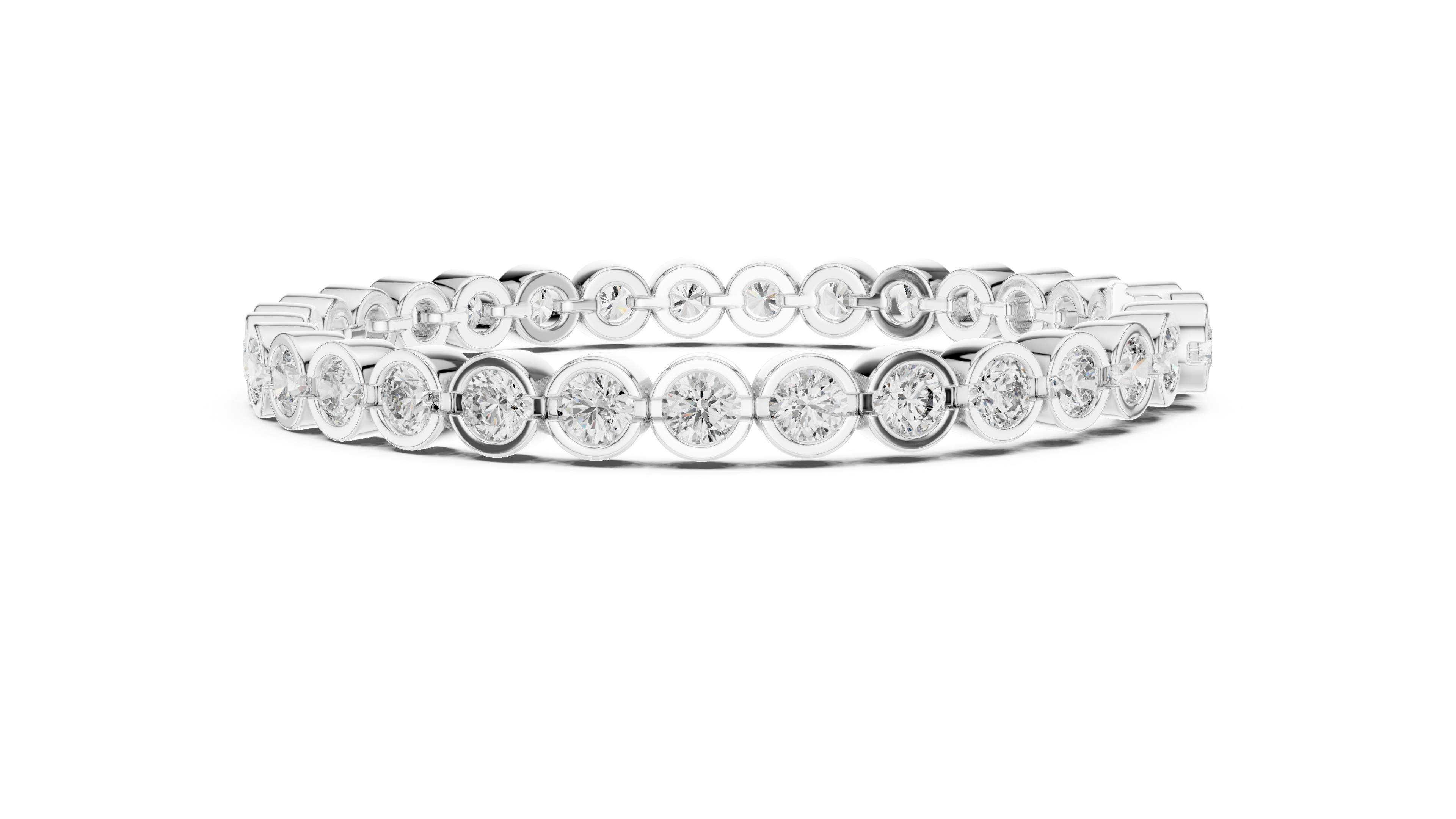 Bezel Set Lab-Grown Diamond Tennis Bracelet in 14K/18K Rose Gold