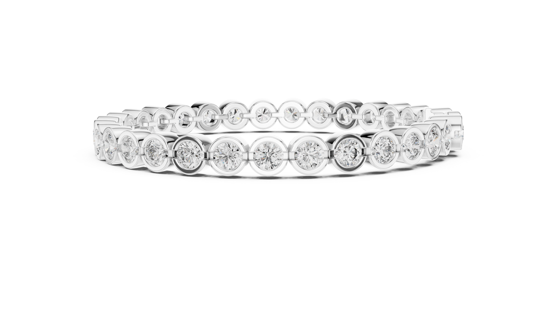 Bezel Set Lab-Grown Diamond Tennis Bracelet in 14K/18K Rose Gold