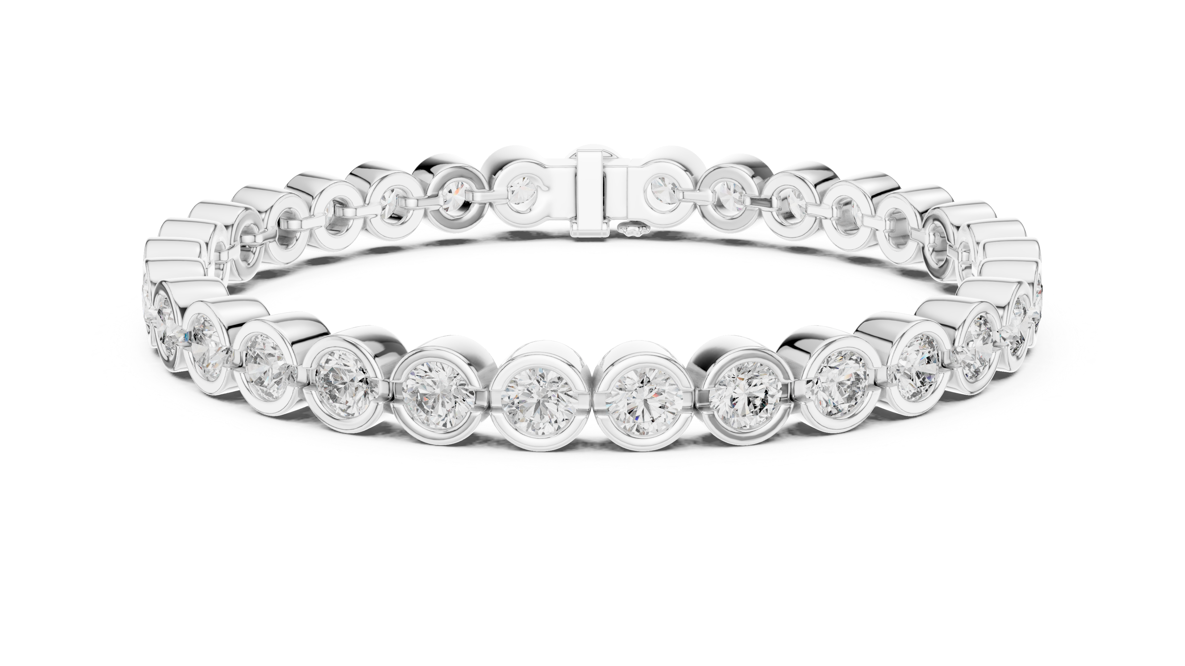 Bezel Set Lab-Grown Diamond Tennis Bracelet in 14K/18K Rose Gold