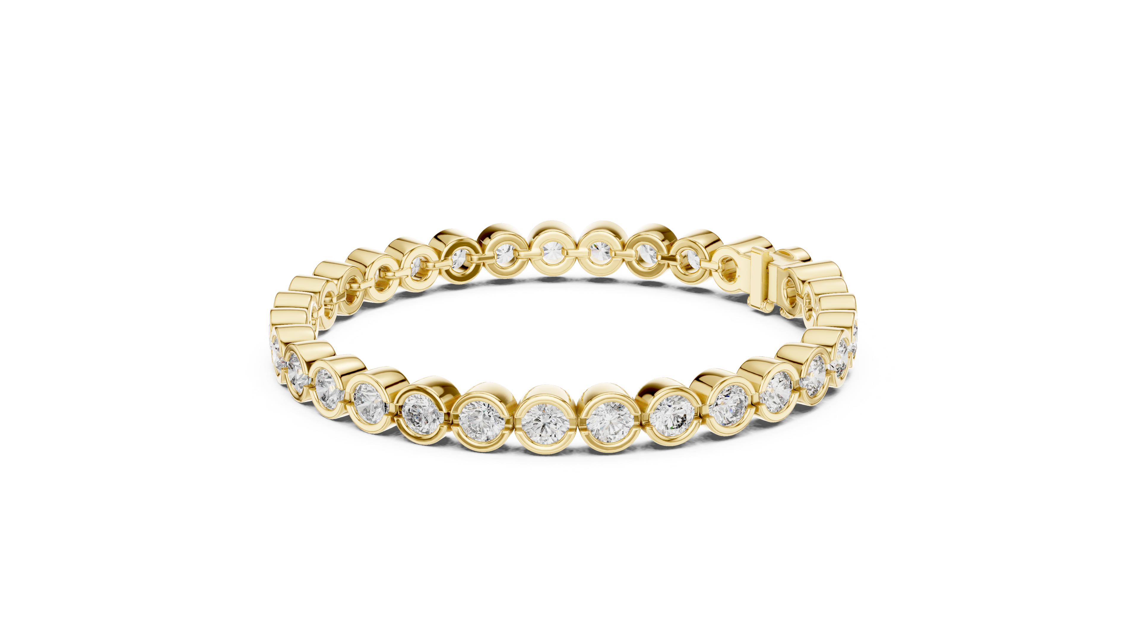 Bezel Set Lab-Grown Diamond Tennis Bracelet in 14K/18K Rose Gold