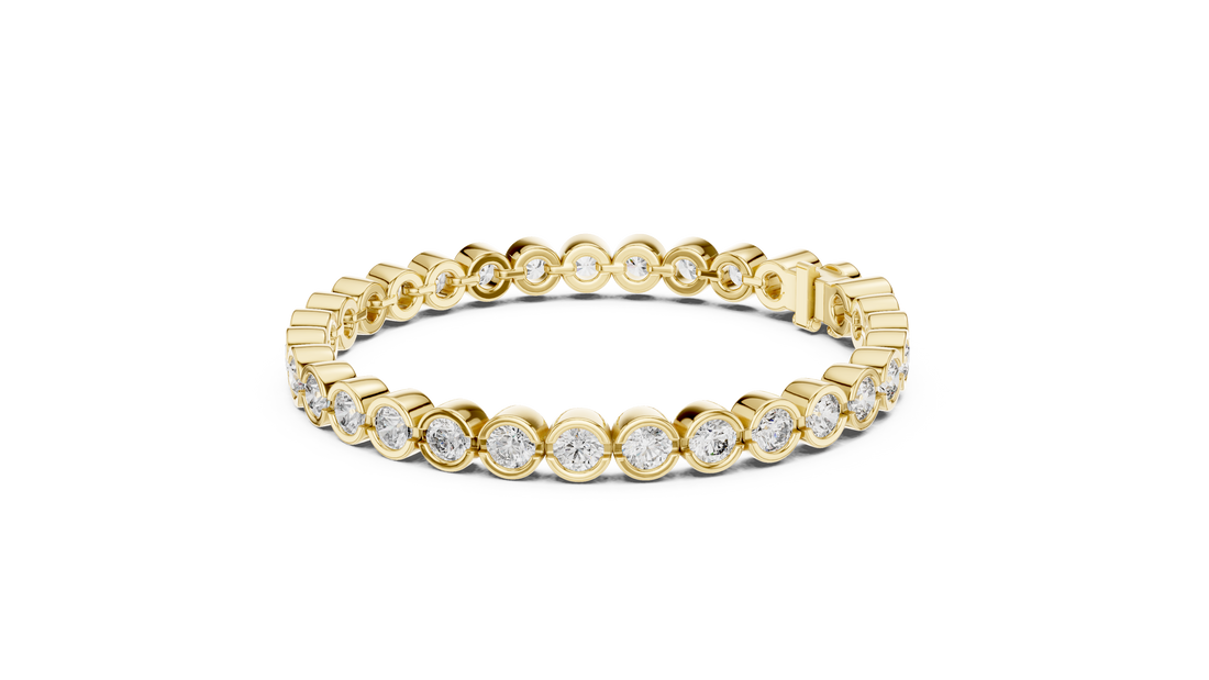 Bezel Set Lab-Grown Diamond Tennis Bracelet in 14K/18K Rose Gold
