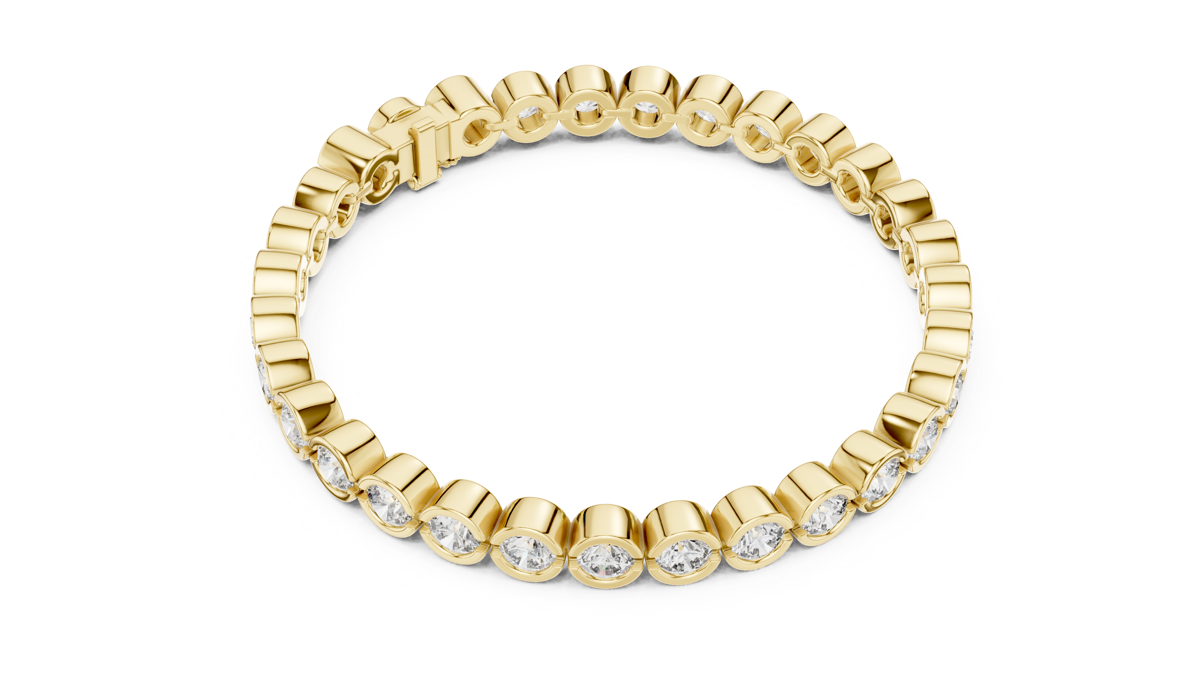 Bezel Set Lab-Grown Diamond Tennis Bracelet in 14K/18K Rose Gold