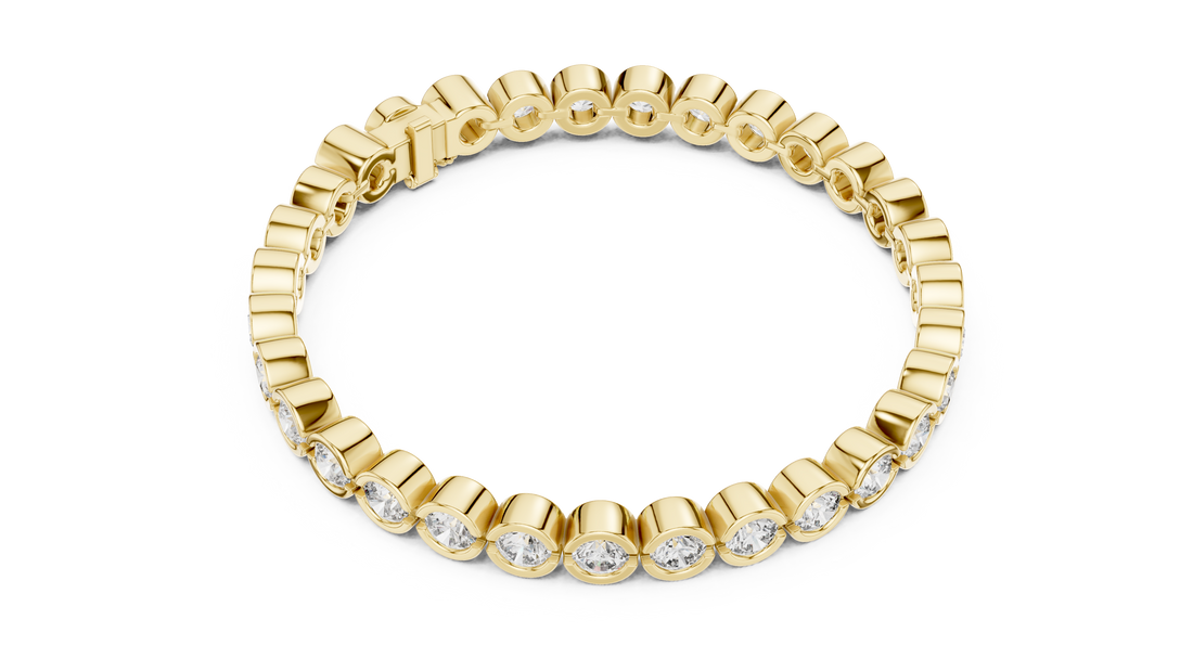 Bezel Set Lab-Grown Diamond Tennis Bracelet in 14K/18K Rose Gold
