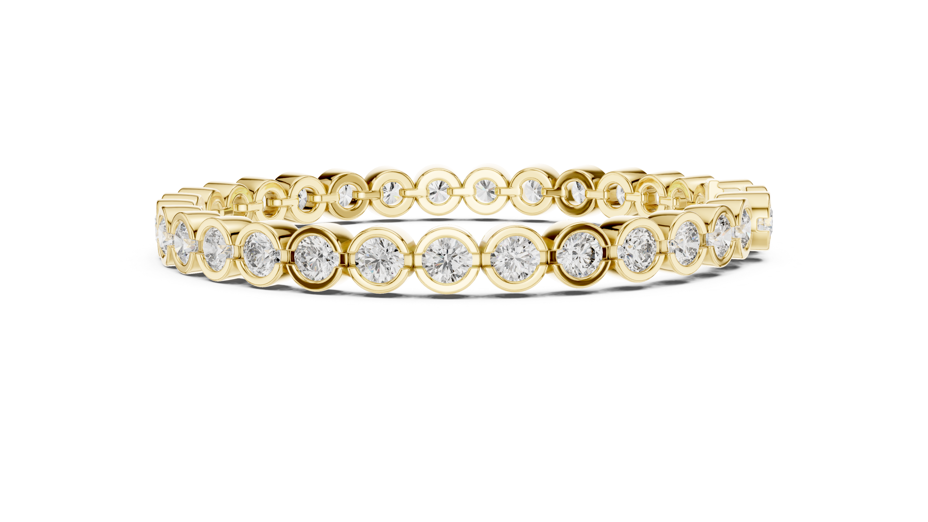 Bezel Set Lab-Grown Diamond Tennis Bracelet in 14K/18K Rose Gold