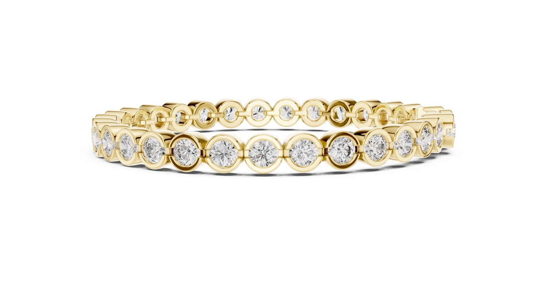 Bezel Set Lab-Grown Diamond Tennis Bracelet in 14K/18K Rose Gold