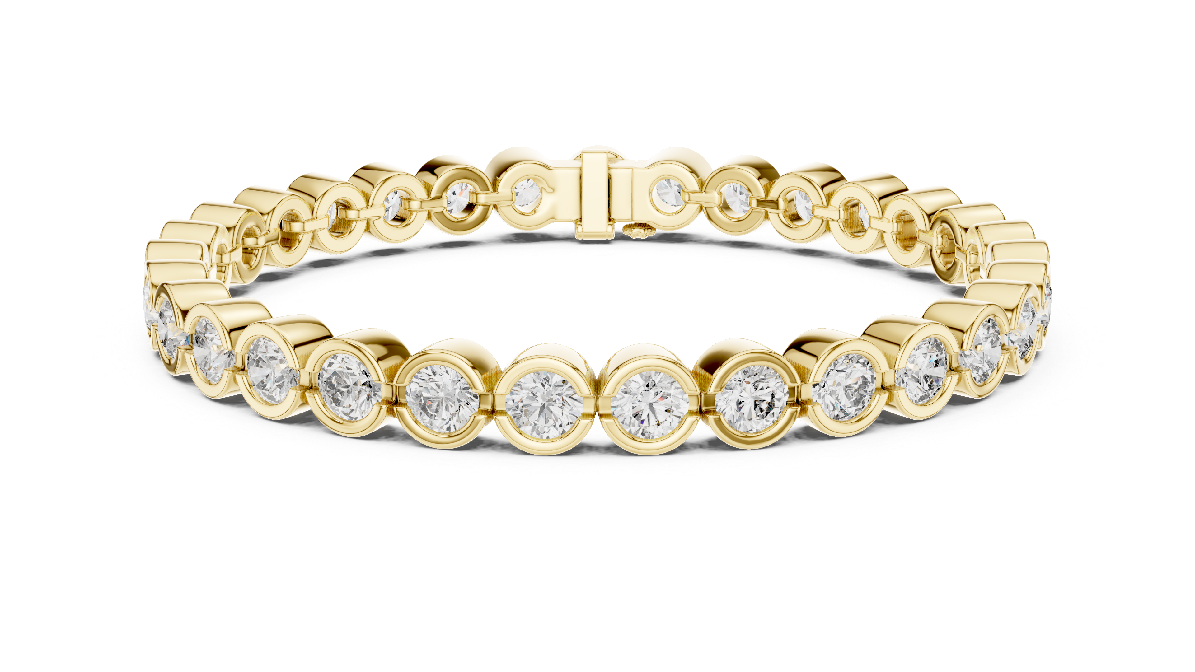 Bezel Set Lab-Grown Diamond Tennis Bracelet in 14K/18K Rose Gold